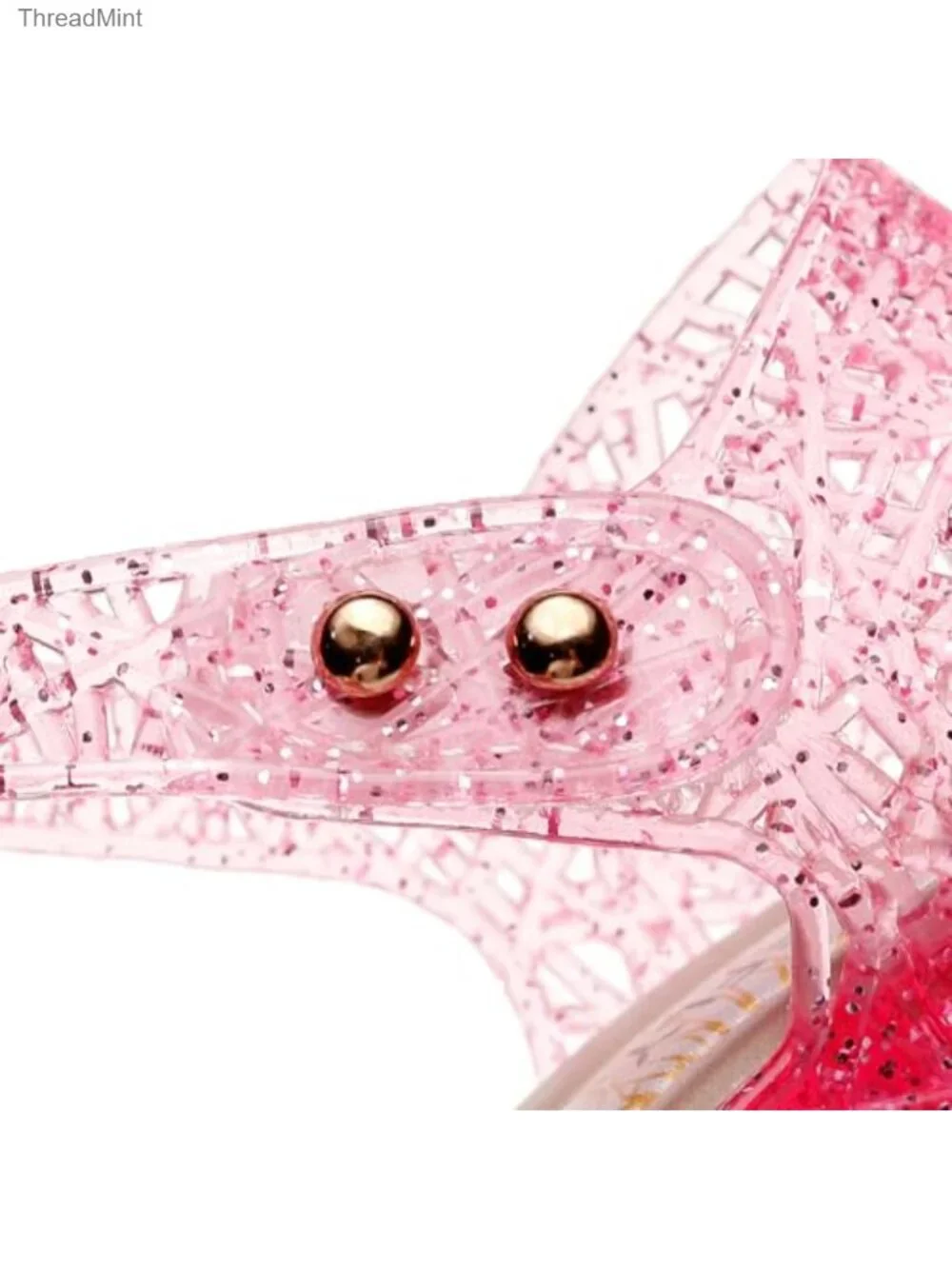 Closed Toe Jelly Sandals, Adjustable Buckle Princess Water Shoes, PVC Flat